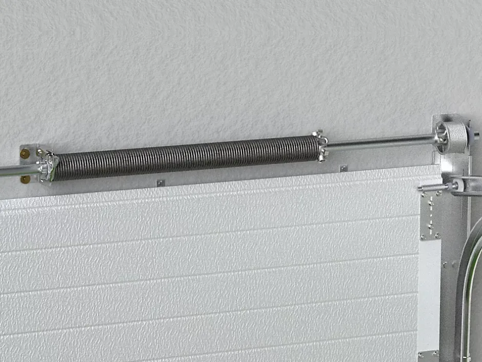 Vente-unique Porte de garage sectionnelle à cassette blanc avec fenêtres motorisée L254 x H218 cm - CAOPAS