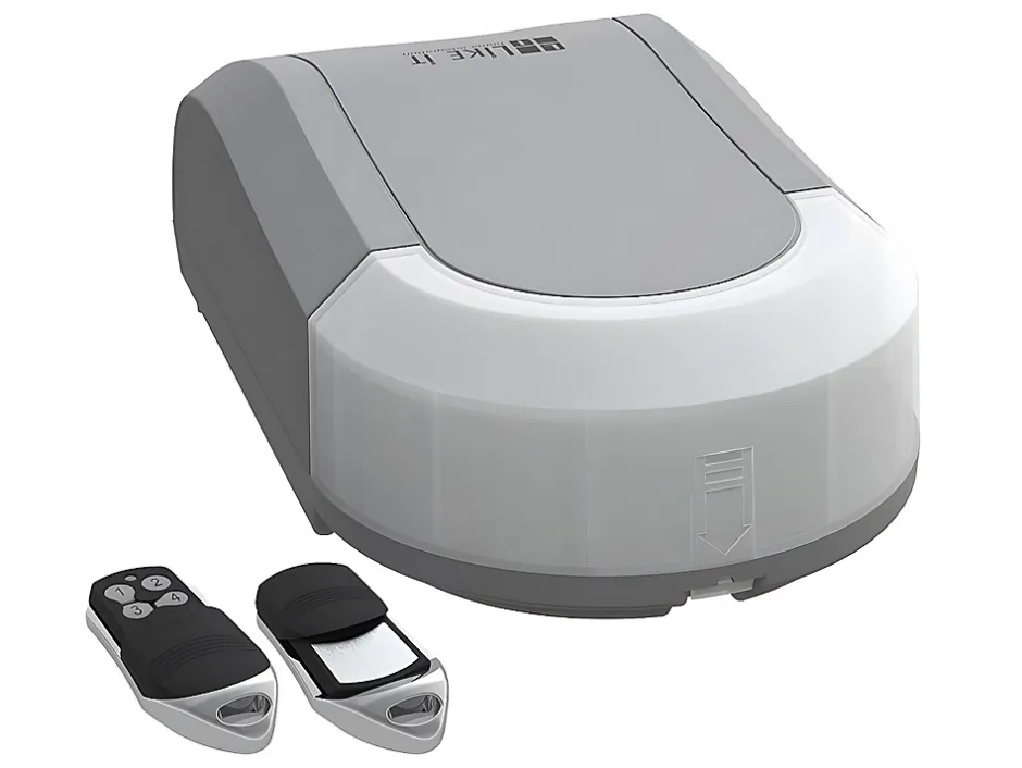 Vente-unique Porte de garage sectionnelle à cassette blanc avec fenêtres motorisée L254 x H218 cm - CAOPAS