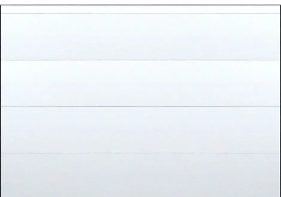 Porte de garage sectionnelle blanche motorisée l.300 x H.212,5 cm x Ep.40 mm, Polygrain-Spadone New