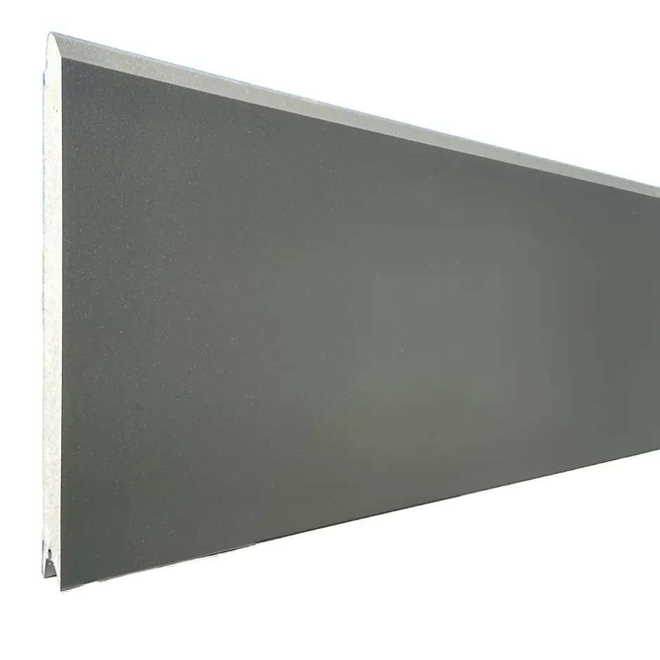 Porte de garage sectionnelle Gris Quartz 7039 motorisée l.240 x H.200 cm x Ep.40 mm Polygrain-Spadone Outlet