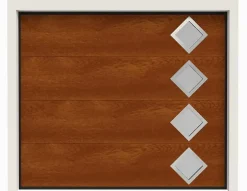 Porte de Garage Sectionnelle Motorisée 240x200 CASTRIE - Imitation Bois Mat (Wood Flat)-Rentside Discount