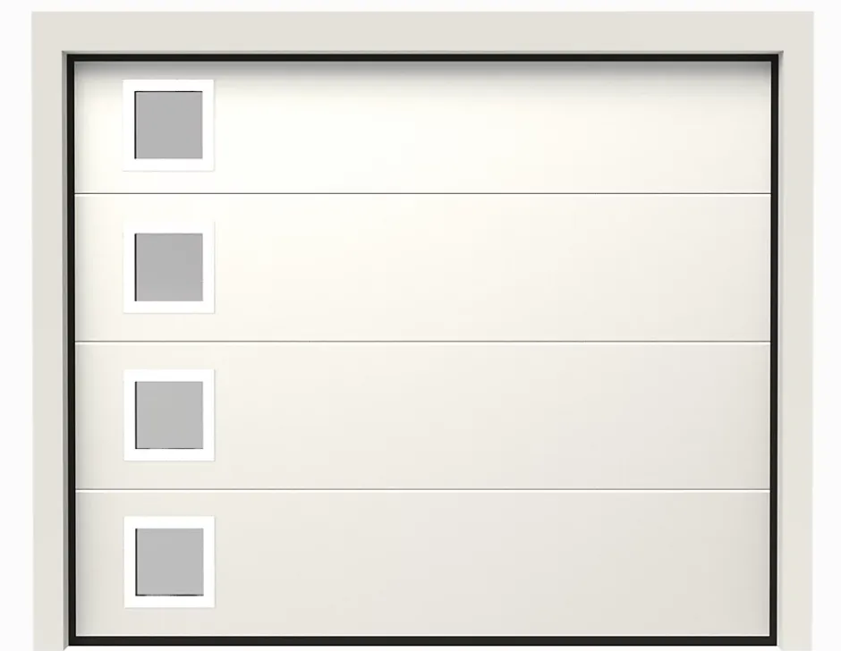 Rentside Porte de Garage Sectionnelle Motorisée 240x200 RIGA - Blanc lisse