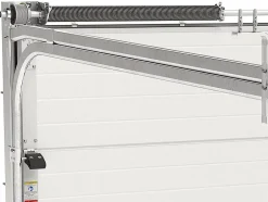 Porte de garage sectionnelle effet rainuré gris motorisée L254 x H218 cm - NORIA-Vente-unique Sale