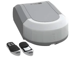 Porte de garage sectionnelle effet rainuré gris motorisée L254 x H218 cm - NORIA-Vente-unique Sale