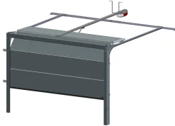 Porte de garage sectionnelle motorisée Noir 9005 l.300 x H.200 cm x Ep.40 mm-Spadone Discount