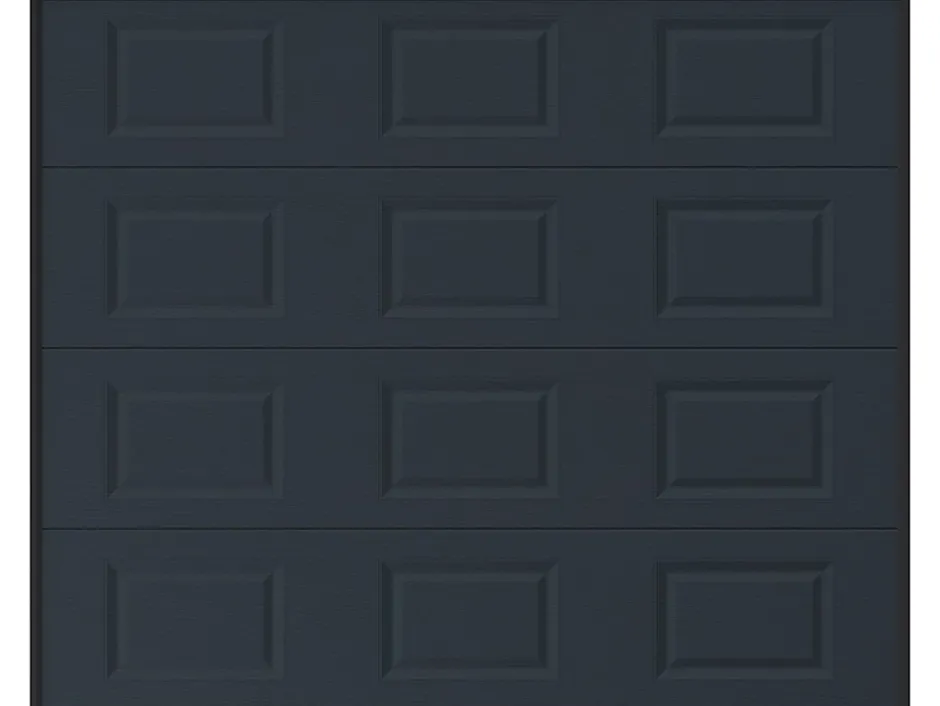 Vente-unique Porte de garage sectionnelle à cassette anthracite motorisée L254 x H218 cm - CAOPAS