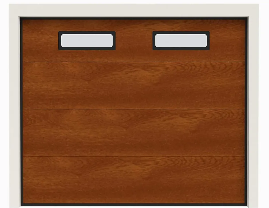 Porte de Garage Sectionnelle Motorisée 240x200 CASTRIE - Blanc sablé-Rentside