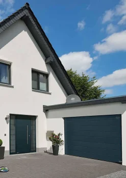 Hormann Porte de garage sectionnelle acier WoodGrain gris anthracite RAL 7016 - l.300 x h.212,5 cm - motorisée