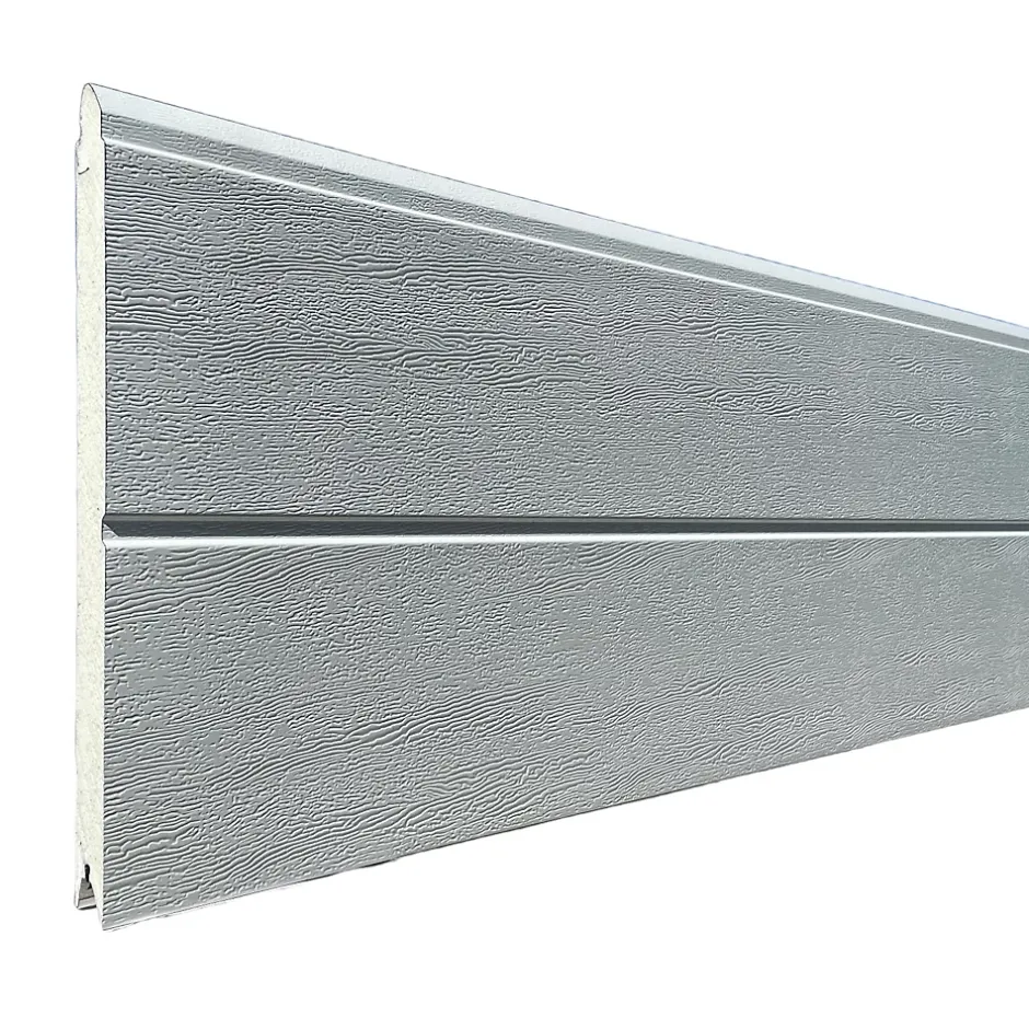 Porte de garage sectionnelle motorisée Blanc Woodgrain l.300 x H.300 cm x Ep.40 mm-Spadone Online