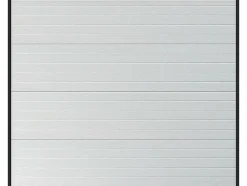 Vente-unique Porte de garage sectionnelle effet rainuré blanc motorisée L254 x H218 cm - NORIA