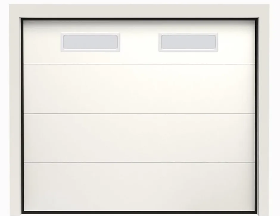 Porte de Garage Sectionnelle Motorisée 240x200 ANKARA - Blanc sablé-Rentside