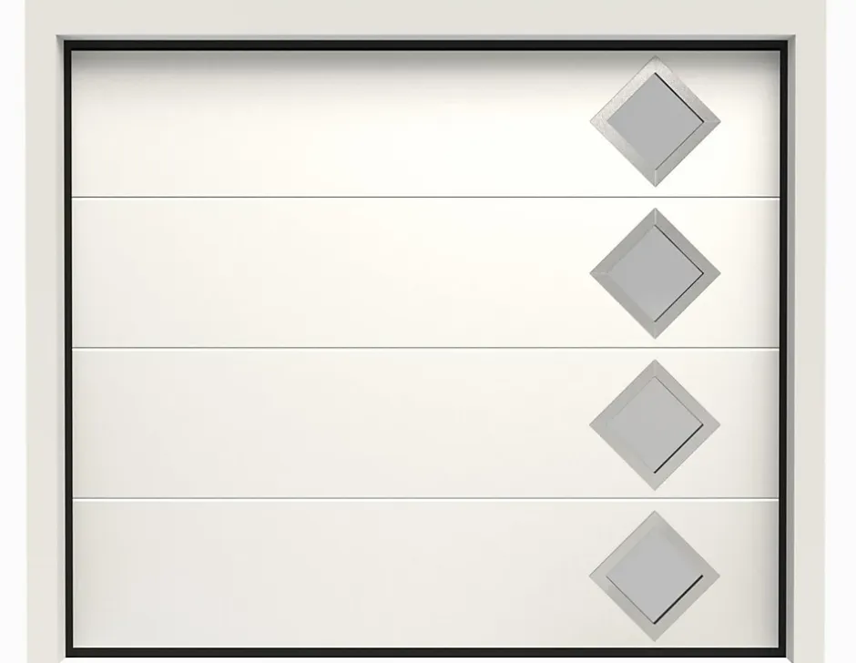 Porte de Garage Sectionnelle Motorisée 240x200 ANKARA - Blanc sablé-Rentside