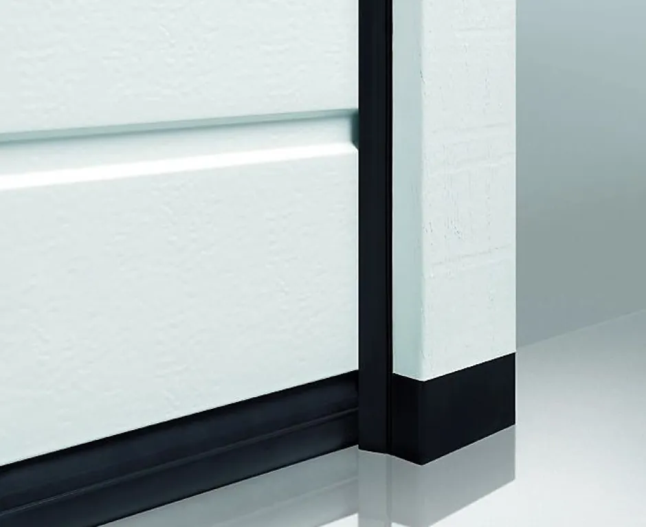 Hormann Porte de garage sectionnelle acier Planar blanc aluminium RAL 9006 Matt Deluxe - l.237,5 x h.200 cm - motorisée