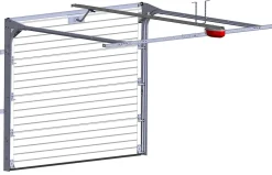 Porte de garage sectionnelle chêne foncé motorisée l.240 x H.200 cm x Ep.40 mm-Spadone New