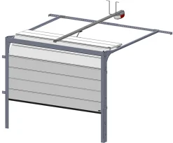 Porte de garage sectionnelle chêne foncé motorisée l.240 x H.200 cm x Ep.40 mm-Spadone New