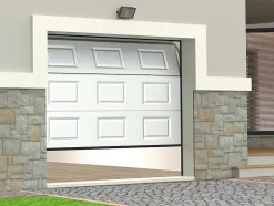 Somfy Porte de garage sectionnelle à cassette blanc avec moteur L254 x H218 cm - CAOPAS