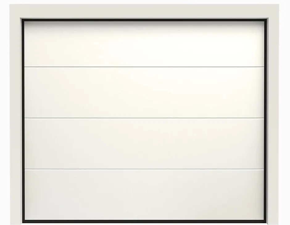 Porte de Garage Sectionnelle Motorisée 240x200 LIMA - Blanc sablé-Rentside