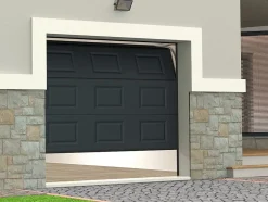 Somfy Porte de garage sectionnelle à cassette anthracite avec moteur L254 x H218 cm - CAOPAS