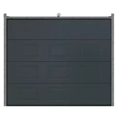 GoodHome Porte de garage sectionnelle à cassettes acier gris RAL 7016 - L.240 x h.200 cm - motorisée (en kit)