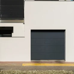 GoodHome Porte de garage sectionnelle à cassettes acier gris RAL 7016 - L.240 x h.200 cm - motorisée (en kit)