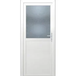 Porte de service 1/2 vitrée PVC 90 x h.205 cm poussant gauche