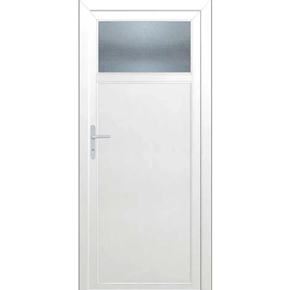 Porte de service 1/4 vitrée PVC 90 x h.200 cm poussant droit- Best