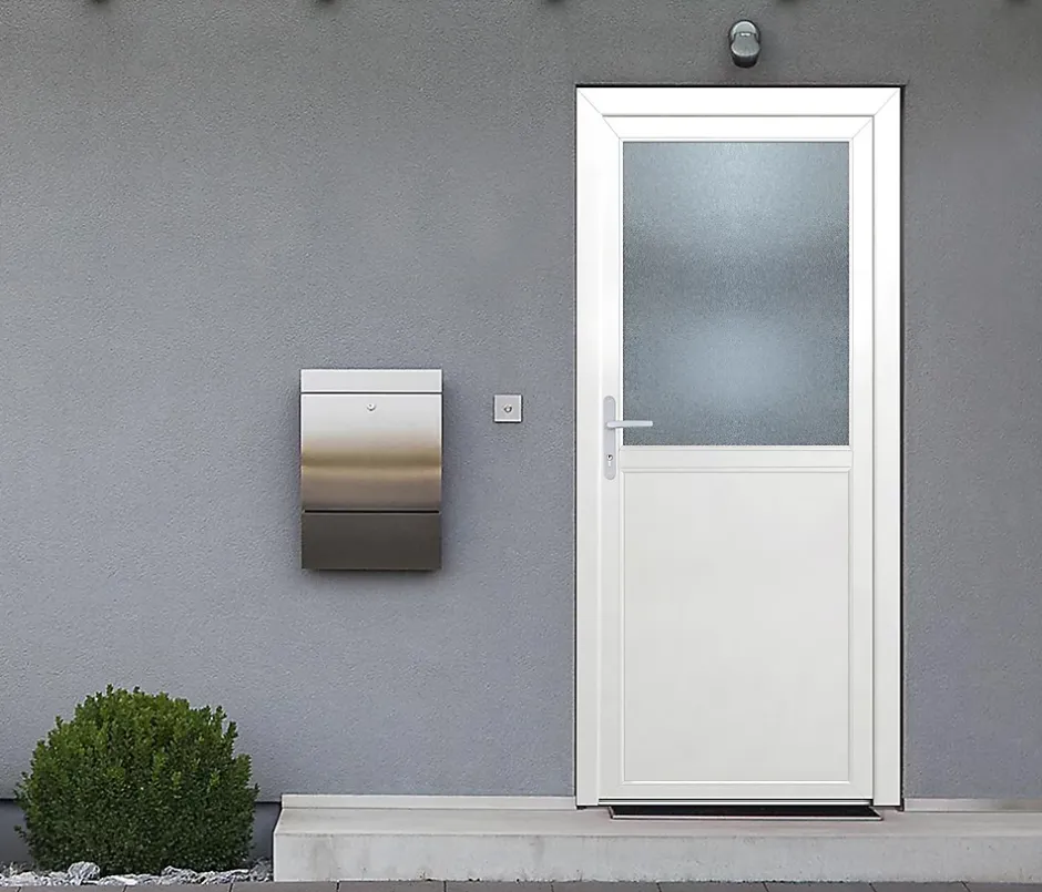 Porte de service 1/2 vitrée pvc poussant droit l.80 x H.205 cm- Sale