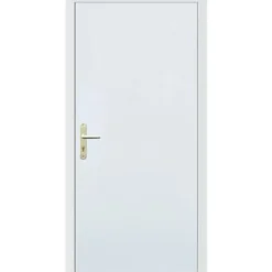 Hormann Porte de service acier galvanisé et pvc Securiserv blanc 90 x h.204,8 cm poussant gauche