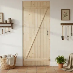 Porte de service bois 80 x h.200 cm poussant droit