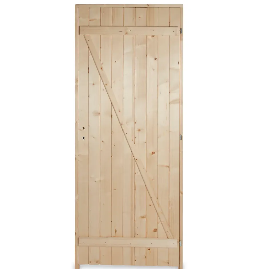 Porte de service bois 90 x h.200 cm poussant gauche- Sale