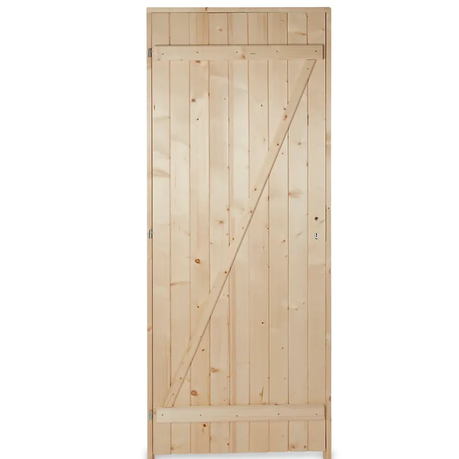 Porte de service bois 90 x h.200 cm poussant droit