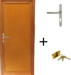 Gd Menuiseries Porte De Service Bois Pleine Armagos, H.200 X L.90 Côte Tableau, P.droit, Poignée, Barillet