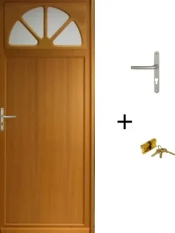 Gd Menuiseries Porte De Service Bois Vitrée Pixos, H.215xl.90 Côte Tableau, P.droit, Poignée, Barillet