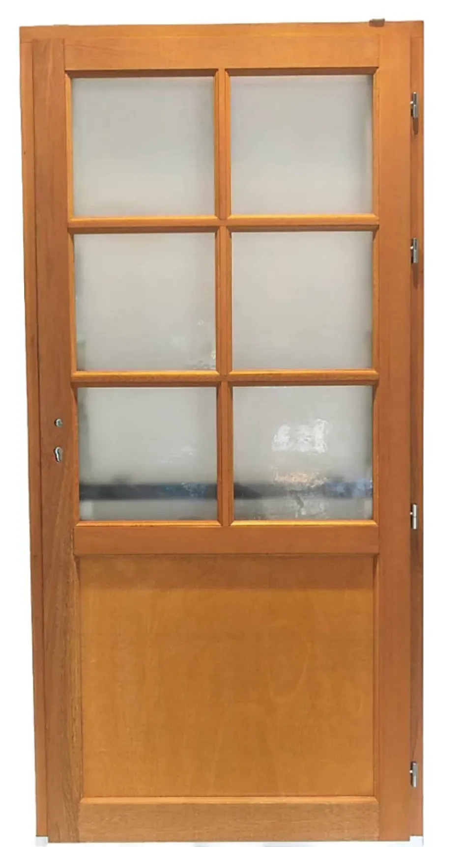 Gd Menuiseries Porte De Service Bois Vitrée Naxos, H,200xl,80 Côte Tableau, P.gauche , Poignée, Barillet