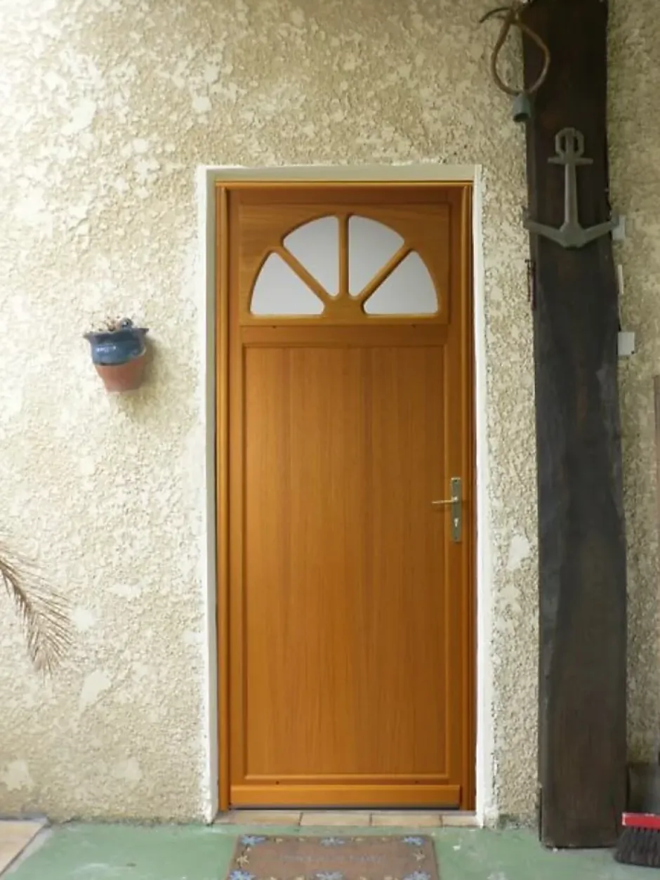 Porte De Service Bois Vitrée Pixos, H,200xl,80 Côte Tableau P. Gauche-Gd Menuiseries Discount