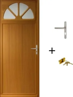 Porte De Service Bois Vitrée Pixos, H.215xl.90 Côte Tableau, P.gauche , Poignée, Barillet-Gd Menuiseries Online