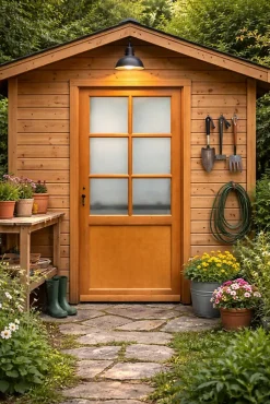 Gd Menuiseries Porte De Service Bois Vitrée Naxos, H.200 X L.90 Côte Tableau P.droit