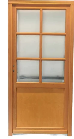 Gd Menuiseries Porte De Service Bois Vitrée Naxos, H,200xl,80 Côte Tableau P.droit