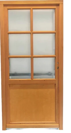 Gd Menuiseries Porte De Service Bois Vitrée Naxos, H.200 X L.90 Côte Tableau P. Gauche