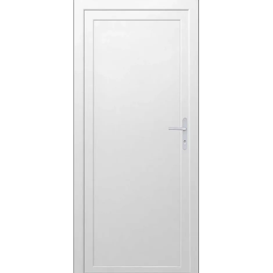 Porte de service pleine PVC 90 x h.205 cm poussant gauche