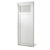 Porte de service pvc 1/4 vitrée Servicio 80 x h.205 poussant gauche-Geom Best