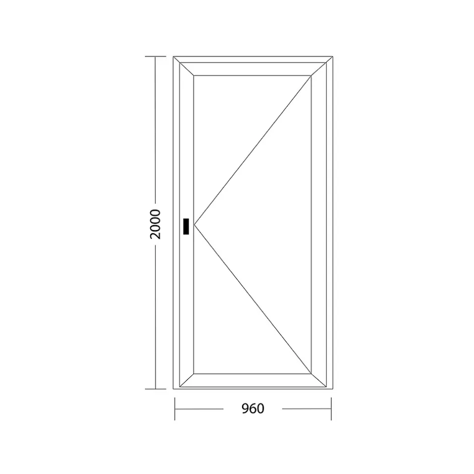 Porte de service PVC anthracite L 960mm x H 2000mm ouvant droit-Fral Fermetures Outlet
