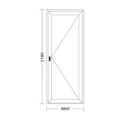Porte de service PVC anthracite et blanc L 860mm x H 2180mm ouvant droit-Fral Fermetures Outlet