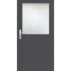 Fral Fermetures Porte de service PVC anthracite L 960mm x H 2150mm ouvant droit