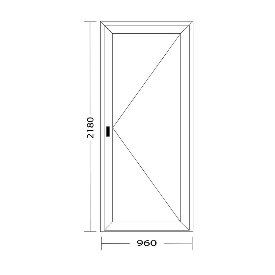 Porte de service PVC anthracite et blanc L 960mm x H 2180mm ouvant droit-Fral Fermetures