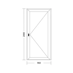 Fral Fermetures Porte de service PVC blanc L 960mm x H 2000mm ouvant droit