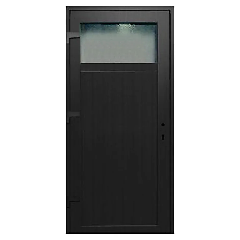 Porte de service pvc gris anthracite ext. et blanc int 90 x h.205 cm poussant droit- Outlet