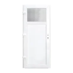 Porte de service pvc gris anthracite ext. et blanc int 90 x h.205 cm poussant droit- Outlet
