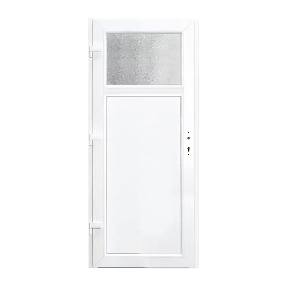 Porte de service pvc gris anthracite ext. et blanc int 90 x h.205 cm poussant droit- Outlet