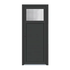Porte de service pvc gris anthracite ext. et blanc int 90 x h.205 cm poussant droit- Outlet